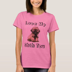 Kärlek My Shih Tzu Puppy Hund Shirt Tee Shirt