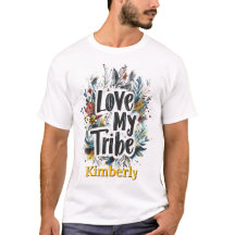 Kärlek My Tribe Bohemian Gult Namn Tshirt Anpassni