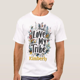 Kärlek My Tribe Bohemian Gult Namn Tshirt Anpassni T Shirt