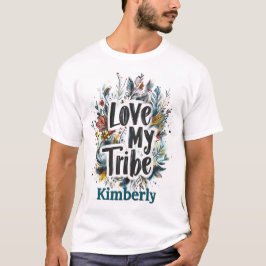 Kärlek My Tribe Bohemian Teal Namn Tshirt Anpassni T Shirt