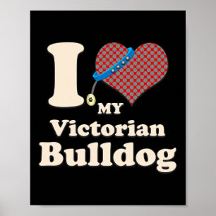 Kärlek My Victorian Bulldog Heart Hundägare Poster