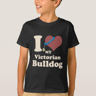 Kärlek My Victorian Bulldog Heart Hundägare T Shirt