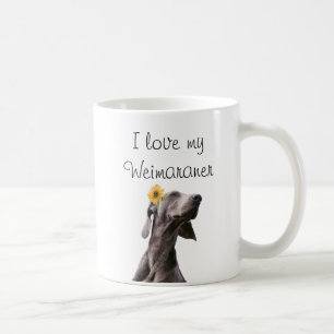 Kärlek My Weimaraner Mugg Konstnärlig solros