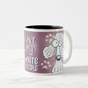 Kärlek My White Pudel Tecknad 11oz Två-Tonad Mugg