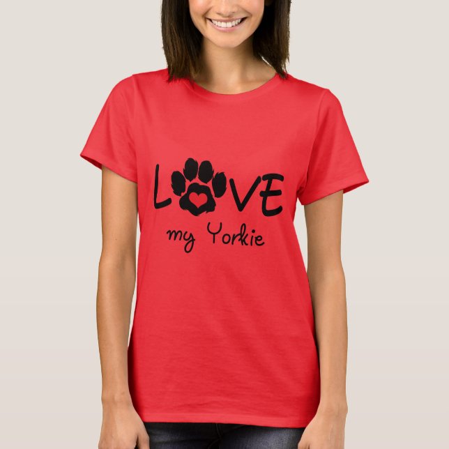 Kärlek my Yorkie T Shirt (Framsida)
