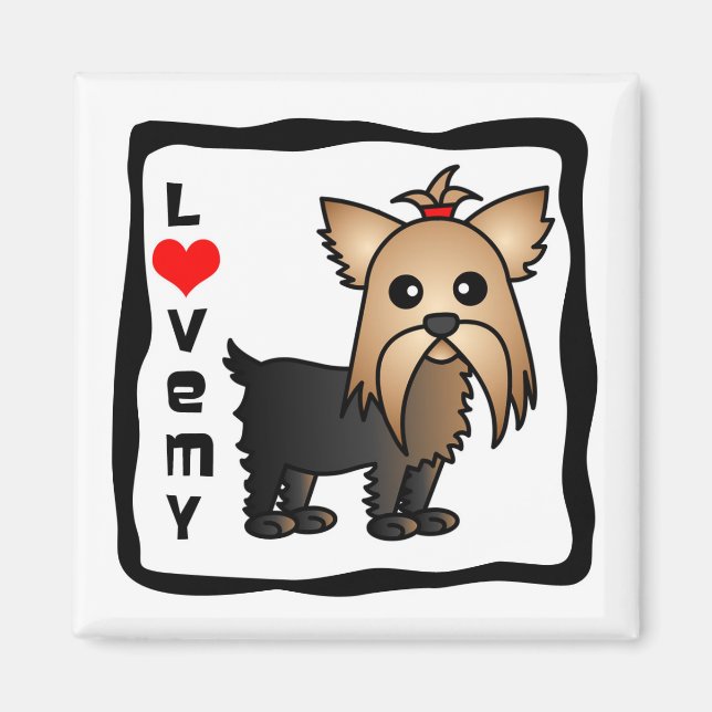 Kärlek My Yorkshire Terrier Magnet (Framsidan)