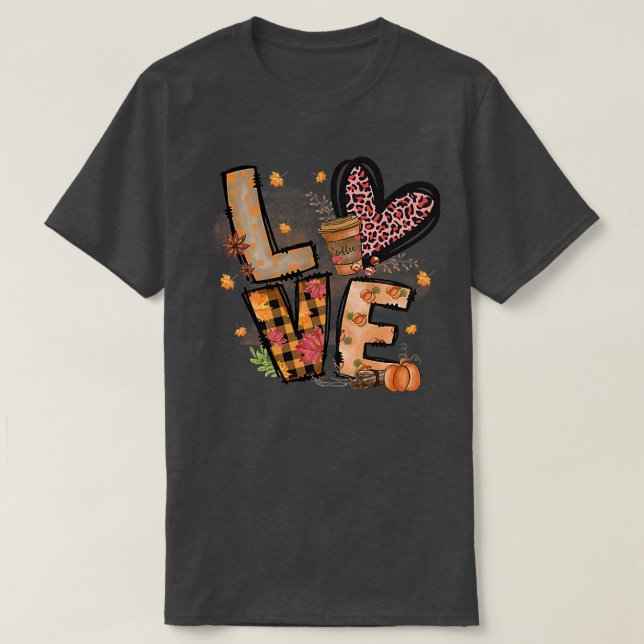 Kärlek - Mysigt höst T Shirt (Design framsida)