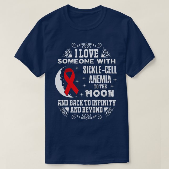 Kärlek Någon- Sickle Cell Anemi Awareness Ribbon T Shirt (Design framsida)