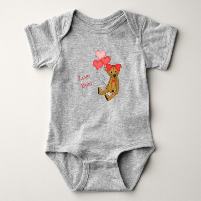 Kärlek Nalle Rosa Tee (Framsida)