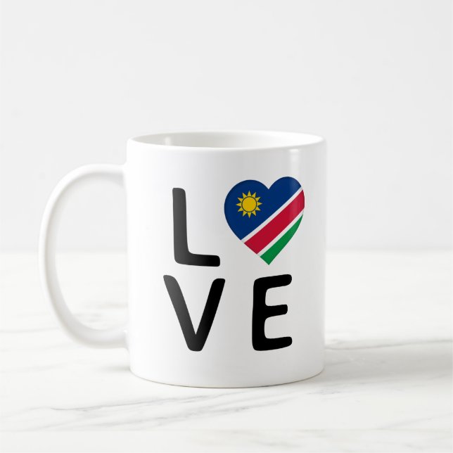 Kärlek - Namibia Flagga Kaffemugg (Vänster)
