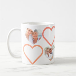 Kärlek Nana Grandmor Rosa Heart Photos Collage Kaffemugg