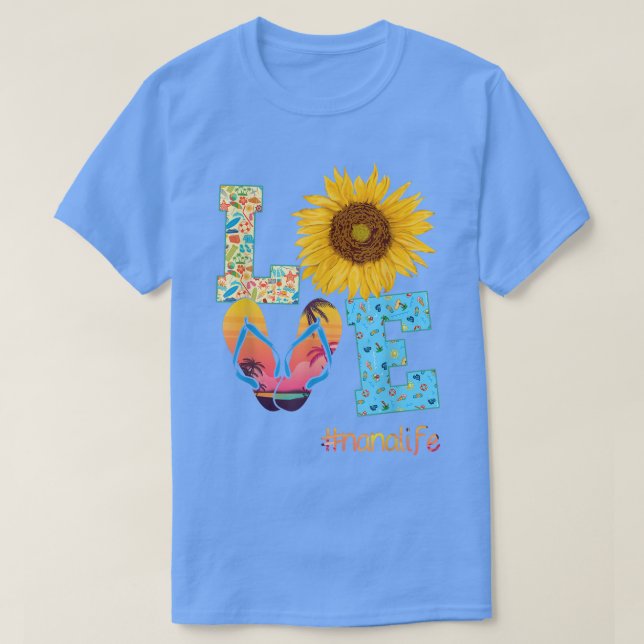 KÄRLEK Nana Liv Tofflor Solros Sommar Mamma' T Shirt (Design framsida)