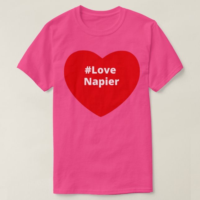 Kärlek Napier Hashtag Heart T Shirt (Design framsida)