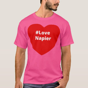 Kärlek Napier Hashtag Heart T Shirt