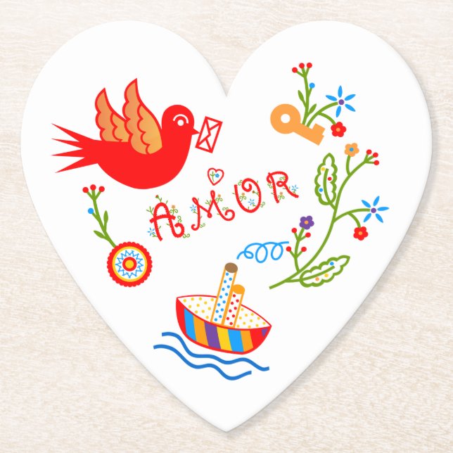 Kärlek-näsdukar av valentinus underlägg papper (Framsida)