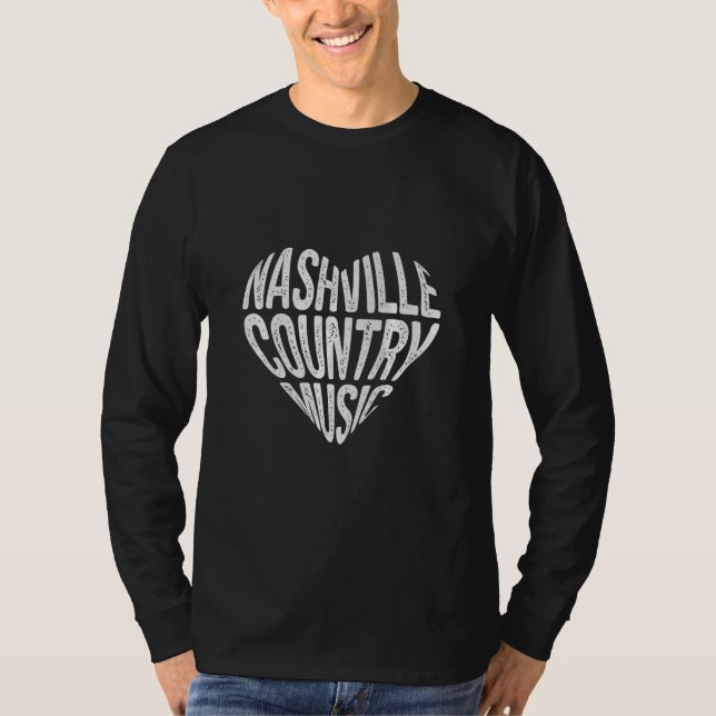 Kärlek Nashville Tennessee Land Music Guitar Play T Shirt (Framsida)