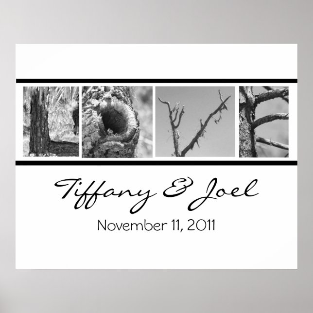 Kärlek:Natur Bröllop Poster med namn och datum (Framsidan)
