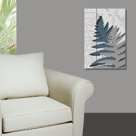 Kärlek Natur med Grått Fern Löv Poster