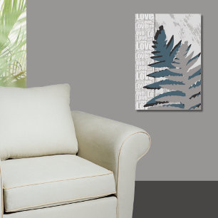 Kärlek Natur med Grått Fern Löv Poster
