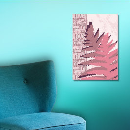 Kärlek Natur med Rosa Fern Löv Poster