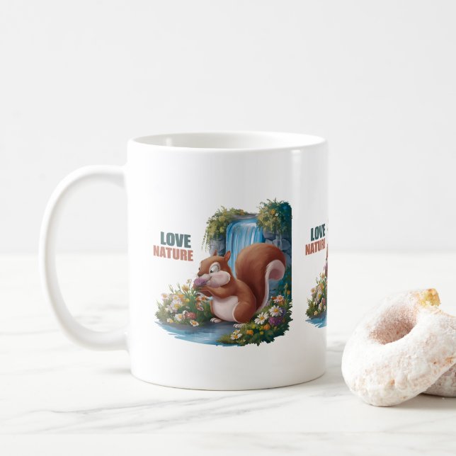 Kärlek Natur Rolig Ekorre Kaffemugg (Med munk)