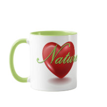 Kärlek Natur vit och grön mugg