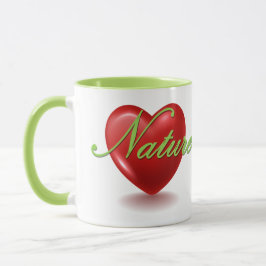 Kärlek Natur vit och grön mugg