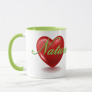 Kärlek Natur vit och grön mugg