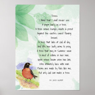 Kärlek Nature inspirational Dikt Träd Kilmer Poster