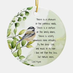 Kärlek Nature inspirational Quote Lord Byron Julgransprydnad Keramik