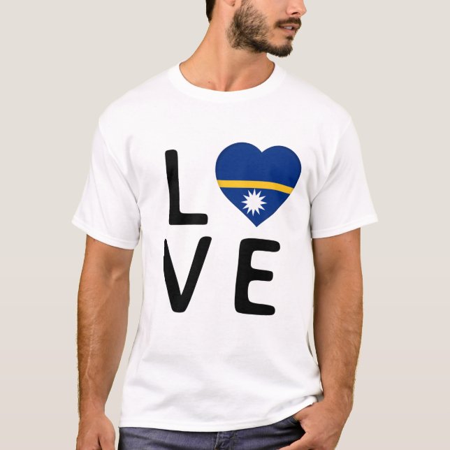 Kärlek - Nauru Flagga T Shirt (Framsida)