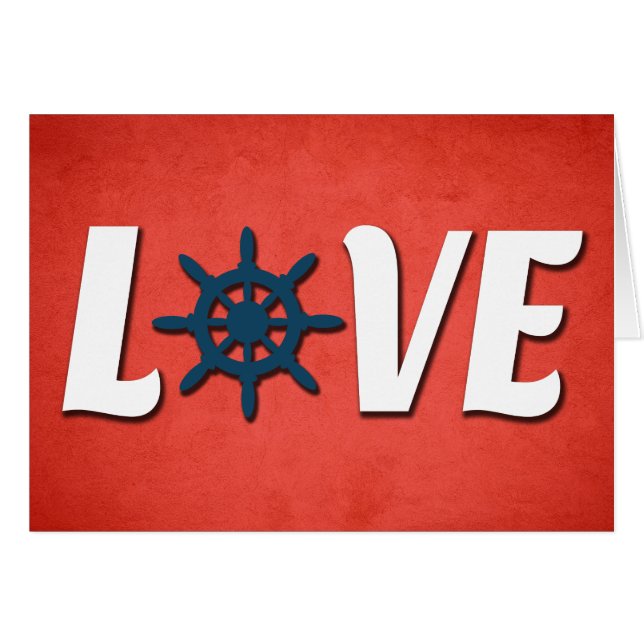 Kärlek nautisk konstruktion hälsningskort (Framsidan Horizontal)