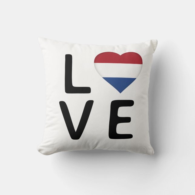 Kärlek - Nederländerna Flagga Kudde (Framsida)