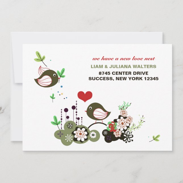Kärlek Nest Flytta Announcement Meddelande (Framsida)