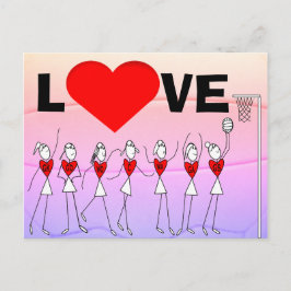 Kärlek Netball-positionerna Stick figurer och hjär Vykort