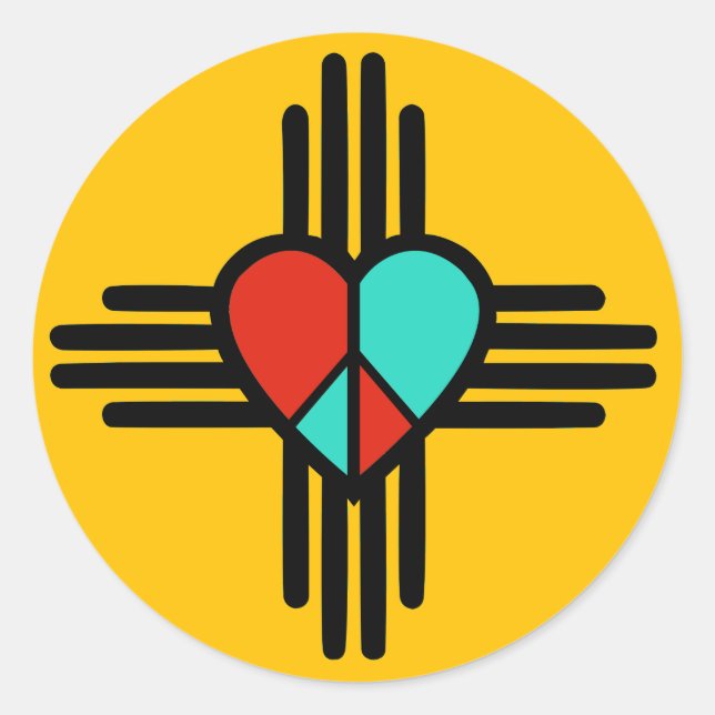 Kärlek, New mexico, fred Runt Klistermärke (Framsida)