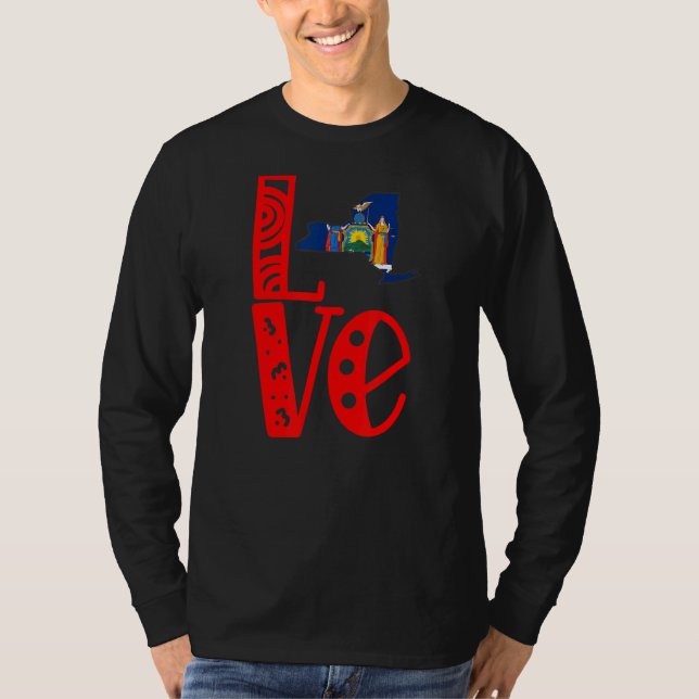 Kärlek New York i block Brev T Shirt (Framsida)
