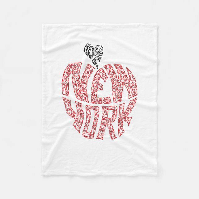 KÄRLEK NEW YORK - MINIFACES FLEECEFILT (Framsidan)