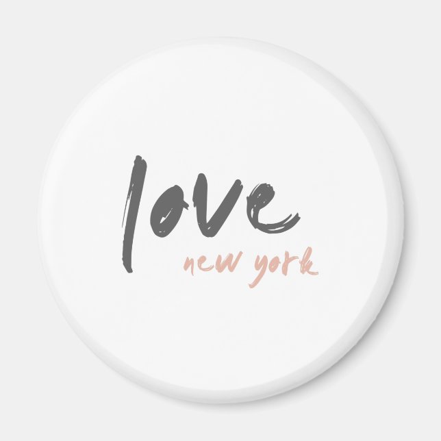 Kärlek New York | NYC USA Modern Wanderlats Rosa Magnet (Framsidan)