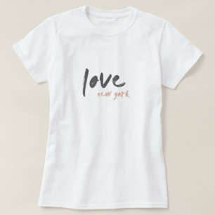 Kärlek New York NYC USA Modern Wanderlats Rosa T Shirt