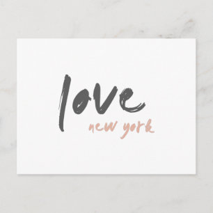 Kärlek New York NYC USA Modern Wanderlats Rosa Vykort