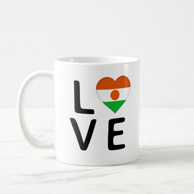 Kärlek - Niger Flagga Kaffemugg (Vänster)
