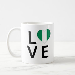 Kärlek - Nigeria Flagga Kaffemugg