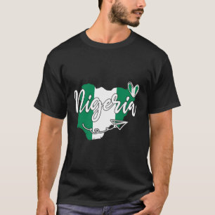 Kärlek Nigeria Karta Cute Heart Graphic Patriotic T Shirt