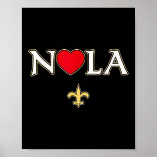 Kärlek Nola New Orleans Fleur De Lis Heart Nola Poster