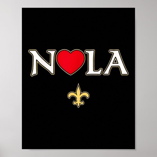 Kärlek Nola New Orleans Fleur De Lis Heart Nola Poster (Framsidan)