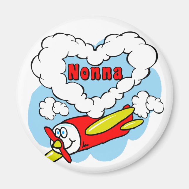 Kärlek Nonna Kids flygplan Magnet (Framsidan)