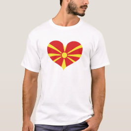 Kärlek NordMakedonien Flagga T Shirt