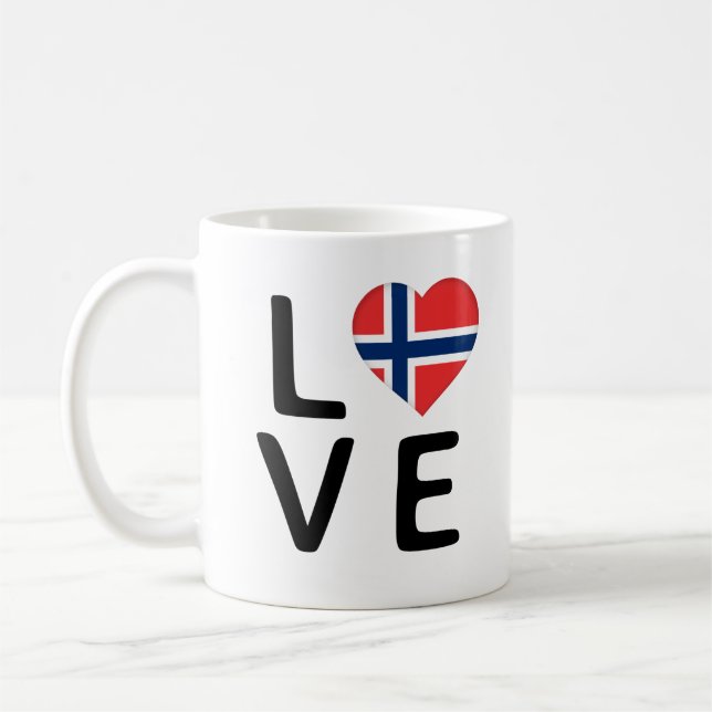 KÄRLEK - NORGE FLAGGA KAFFEMUGG (Vänster)