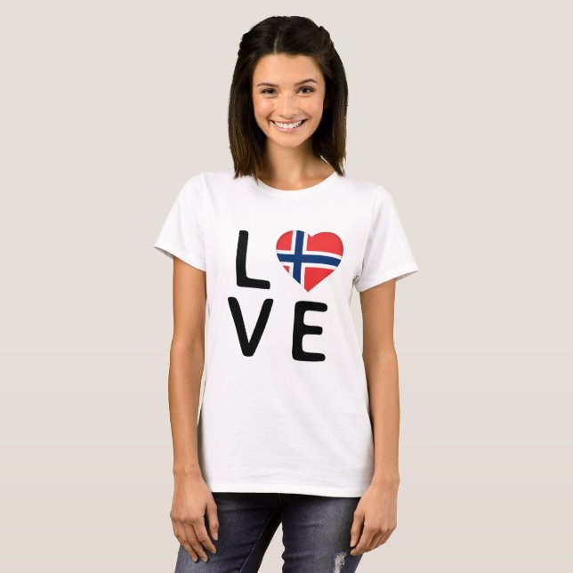 KÄRLEK - NORGE FLAGGA T SHIRT (Hel framsida)